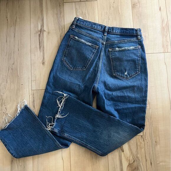 Abercrombie & Fitch Kick Flare Ultra High Rise denim distressed Jeans Size 6 - Picture 5 of 6